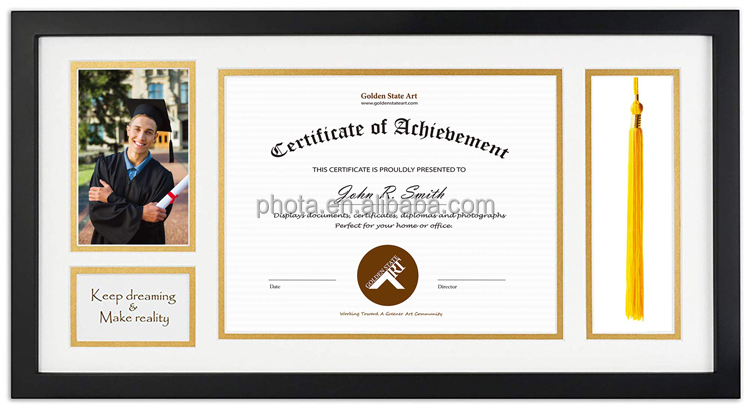 8.5 x 11 Wood Diploma Document/Certificate shadow box frame with Tassel Holder & Real Glass