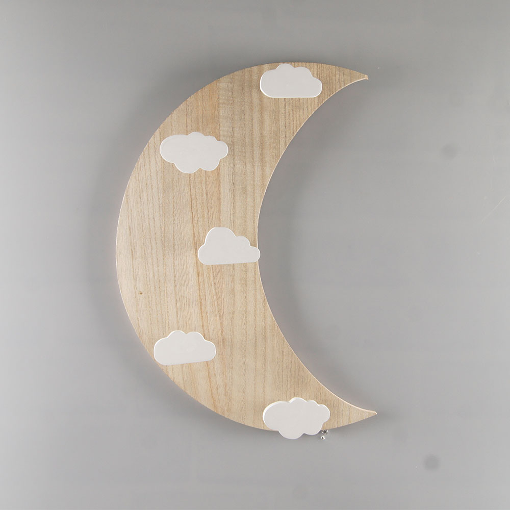 Wooden Cloud Moon Shelf Design Shelving Baby Bedroom Decor