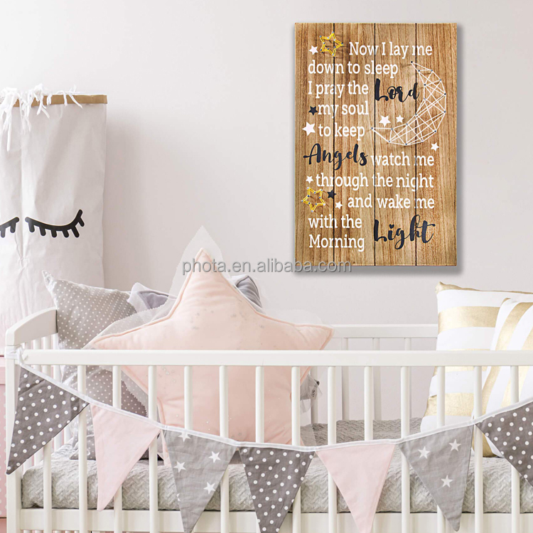 Kids Bedroom Wall 3D Moon and Star String Art Decorations - 11x16 Inches