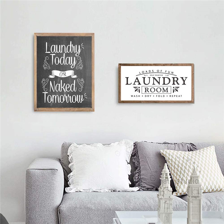 High Quality New Trend Fun Laundry Room Wooden Sign for Home Decor