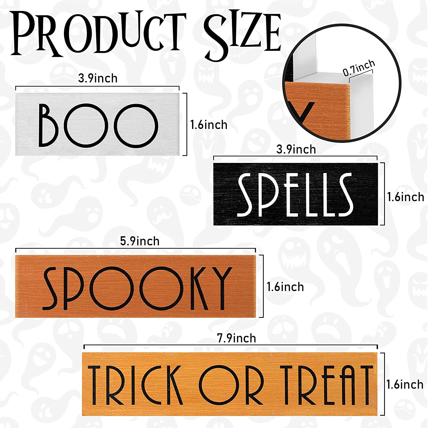 Halloween Tabletop Decorations Wood Tabletop Sign