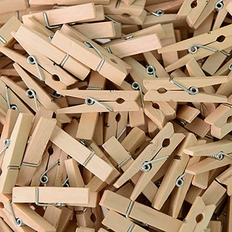 Multi-Function Mini Natural Wooden Clothespins Photo Paper Peg Pin Craft Clips (Natural 250 Pcs)