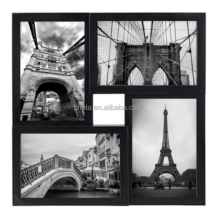 Clear glass 4 Opening 4x6 Matted Collage Photo Frame for Pictures