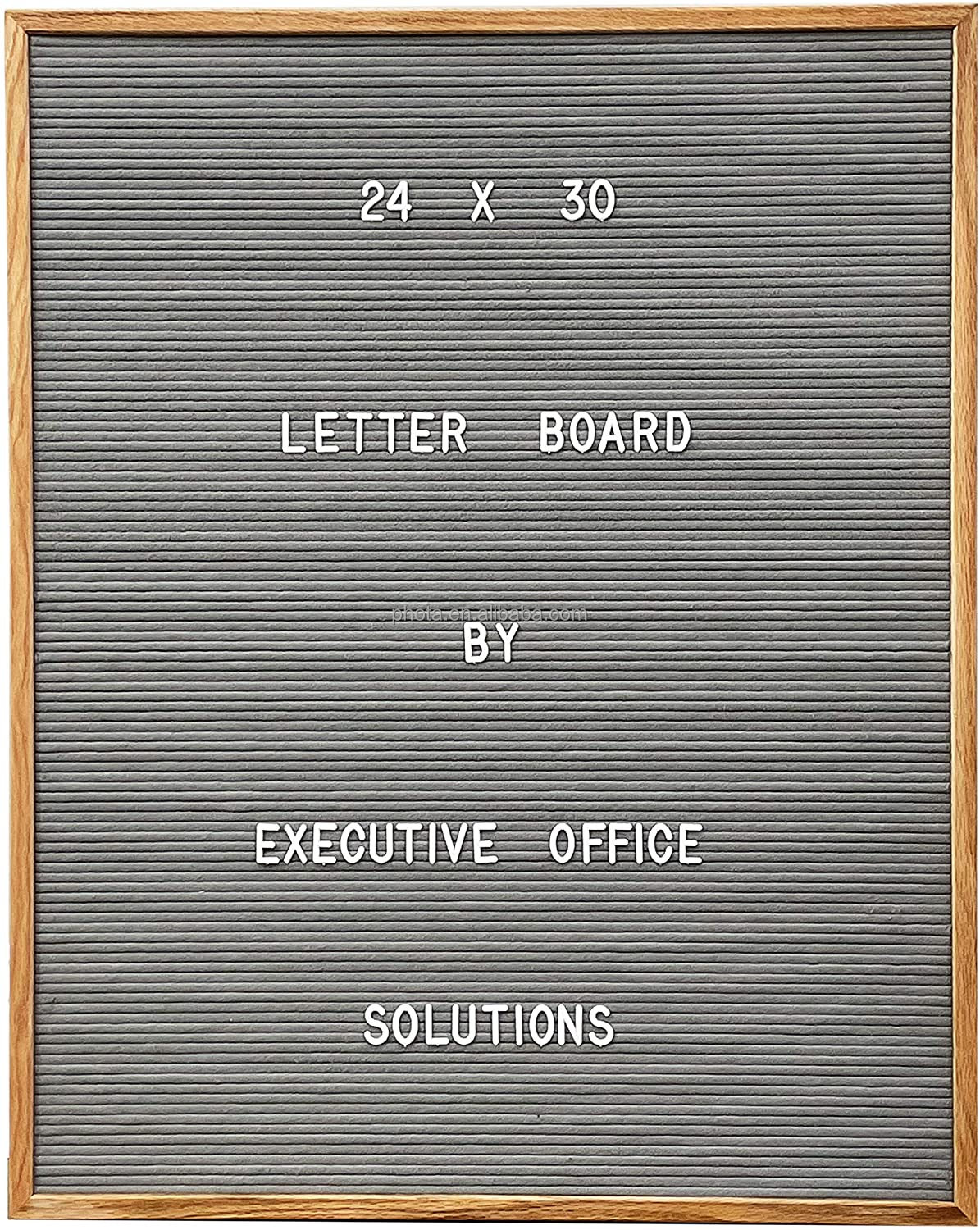 Extra Large Changeable Letter Board - Black Felt with Solid Oak Frame Letter Box and 450 Characters 24 x 30 Pink