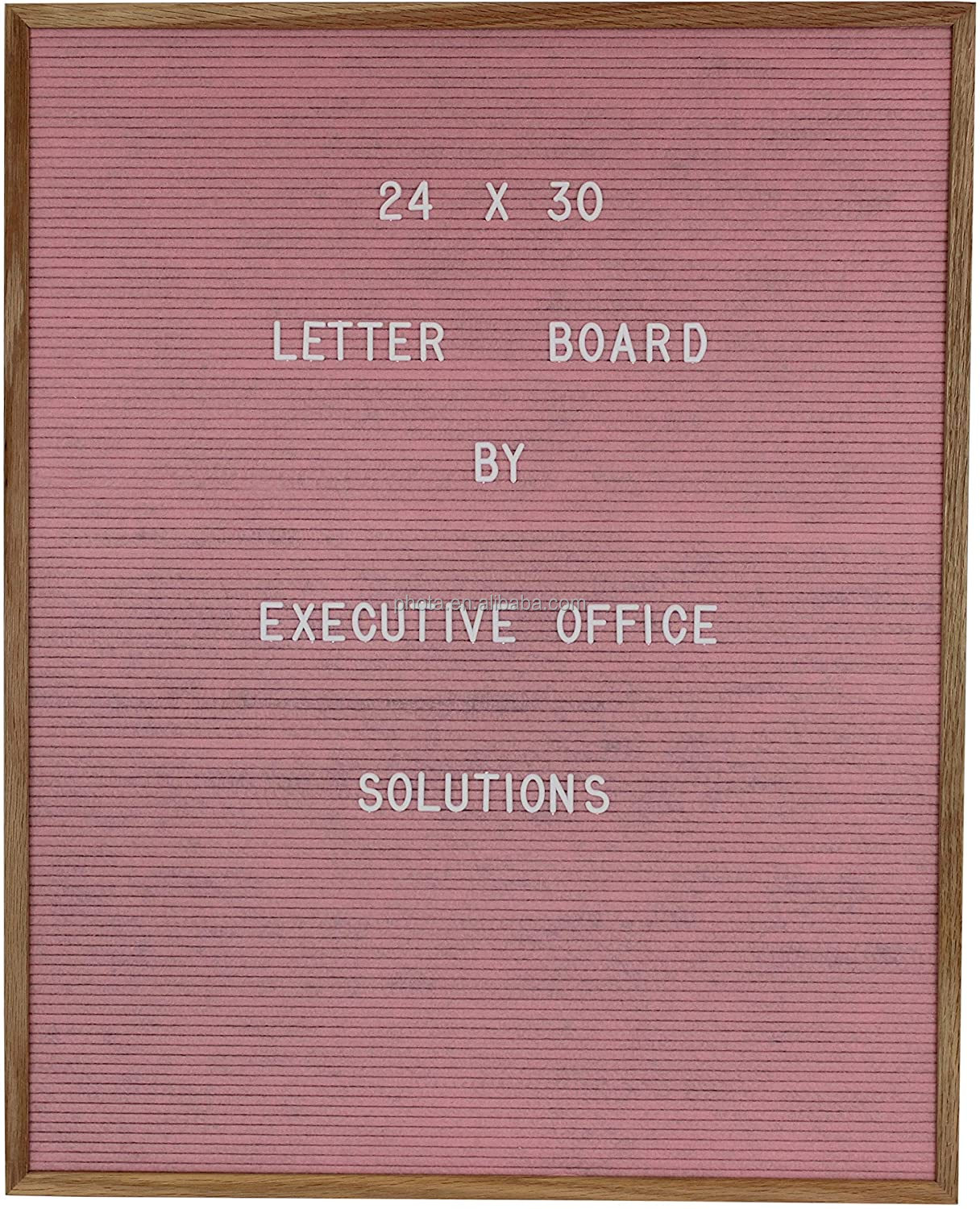 Extra Large Changeable Letter Board - Black Felt with Solid Oak Frame Letter Box and 450 Characters 24 x 30 Pink