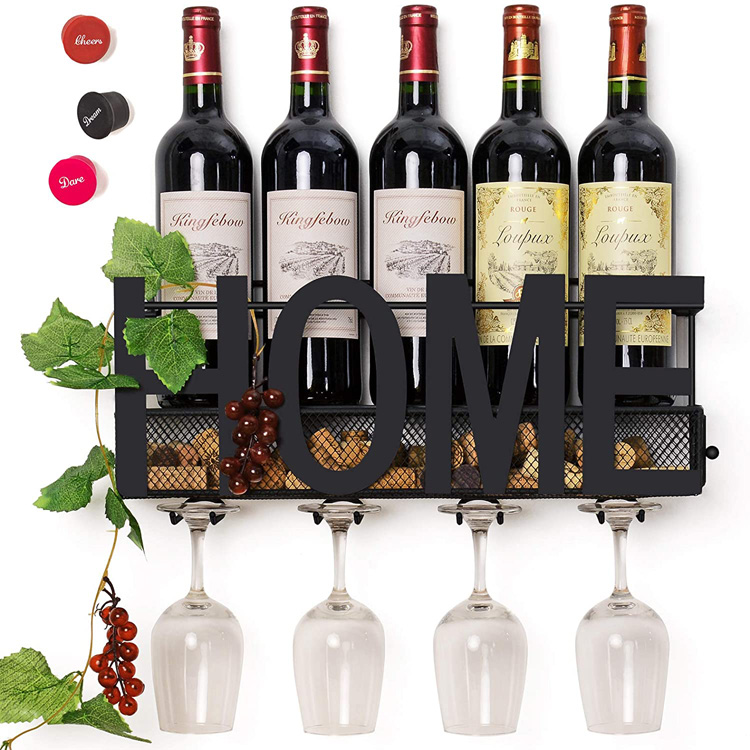 Factory Wholesale Price Metal Home Wine Rack For Bar Kitchen