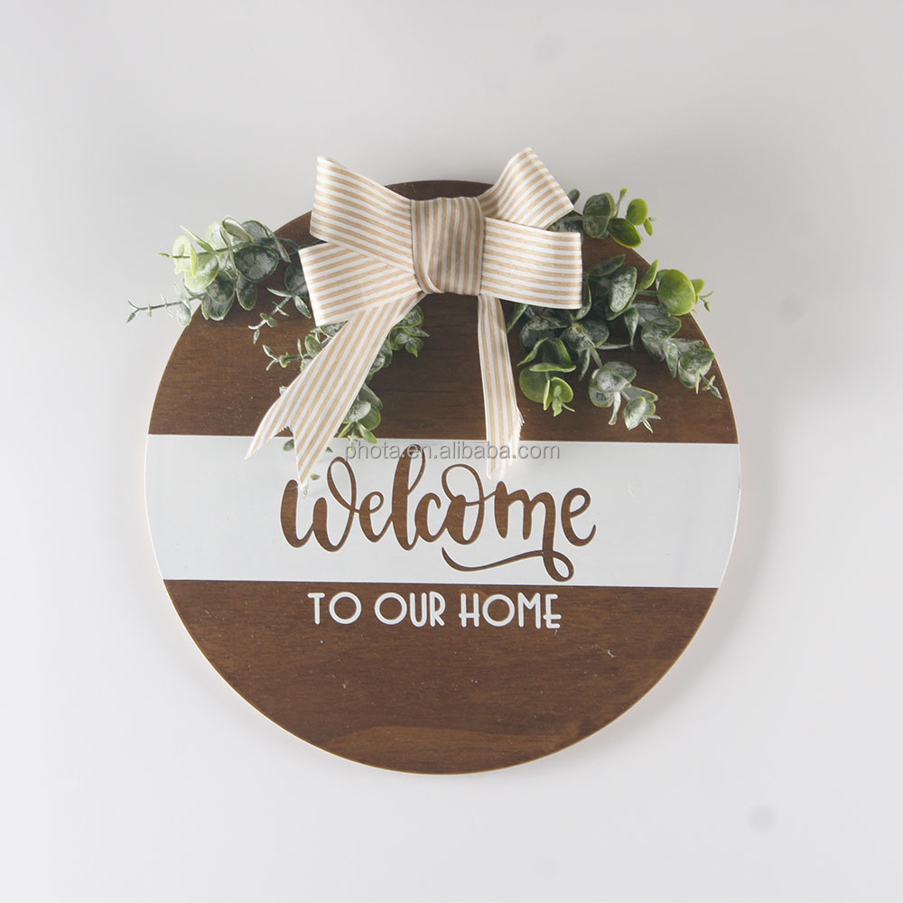 Wood Welcome Sign for Front Door  Farmhouse Welcome Wreath Signs Front Door Decor Front Porch Decor Housewarming Gift