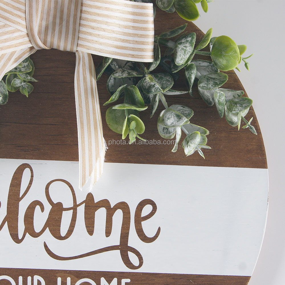 Wood Welcome Sign for Front Door Farmhouse Welcome Wreath Signs Front Door Decor Front Porch Decor Housewarming Gift