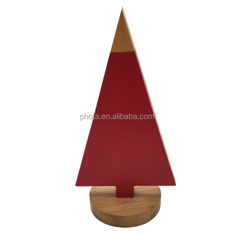 Christmas Tree Decor Xmas Freestanding Wooden Table Signs Reversible Rustic Wood Centerpiece Tabletop for Christmas Holiday Far