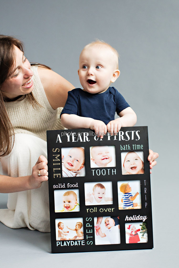 Phota Baby's Firsts Keepsake Picture Frame Display Photos of Your Favorite Moments from Baby's First Tooth to Baby's First Trip