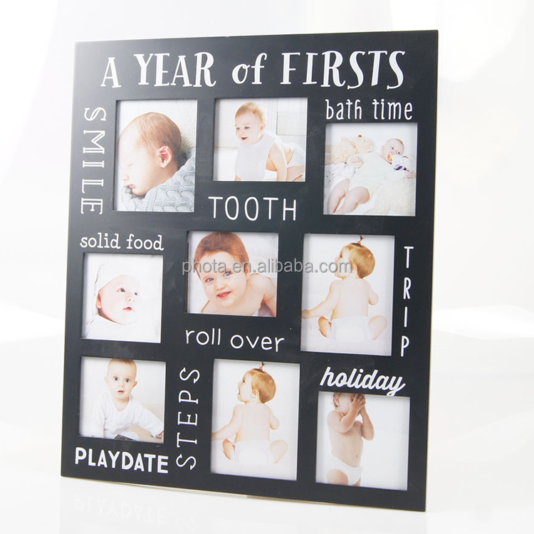 Phota Baby's Firsts Keepsake Picture Frame Display Photos of Your Favorite Moments from Baby's First Tooth to Baby's First Trip