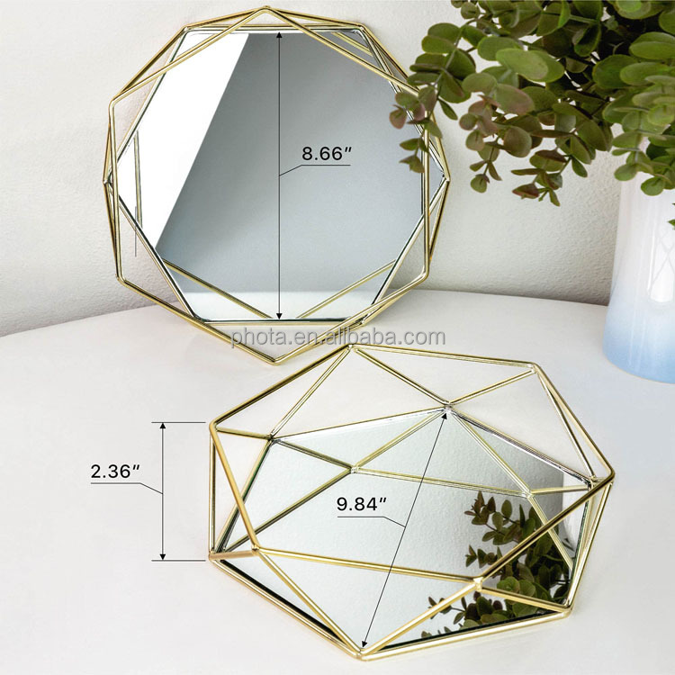 Phota wholesale 2022 Gold Mirror Tray new design jewelry Organizer Tray