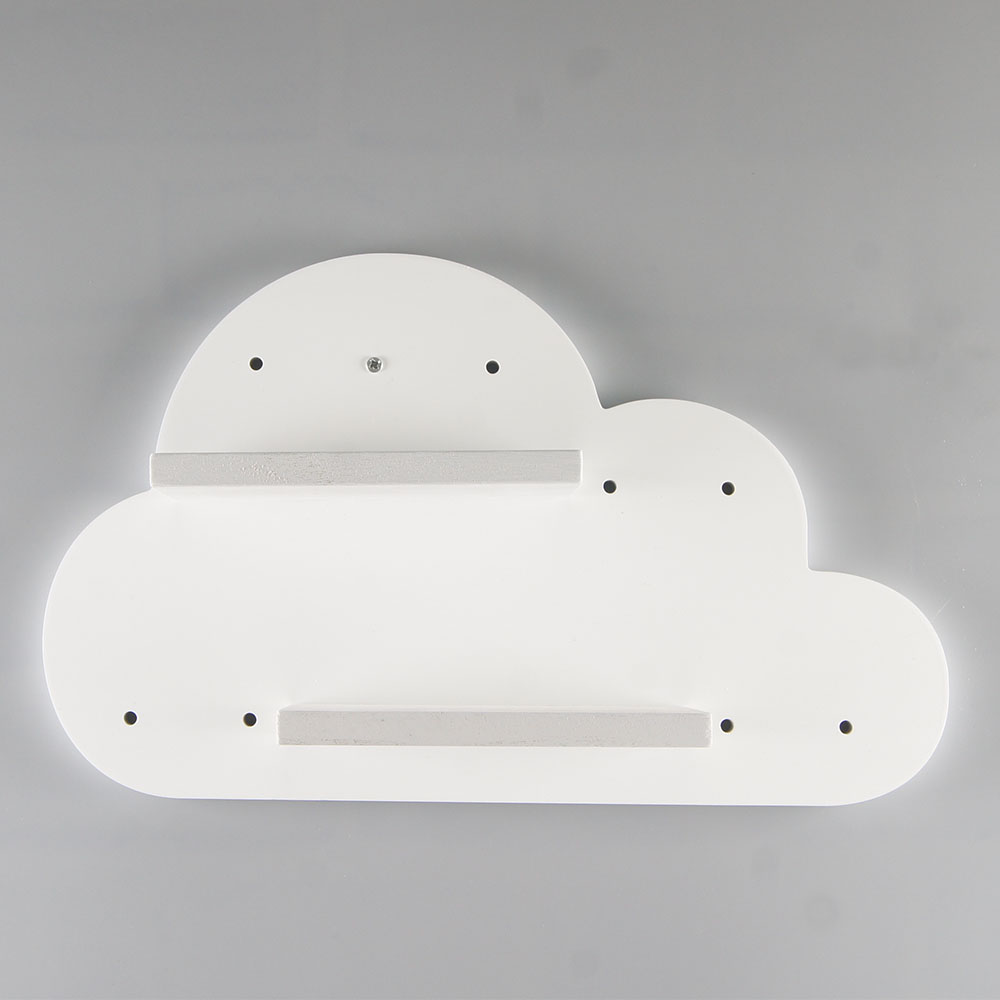 White Wooden Cloud Shelf Design Shelving Baby Bedroom Decor