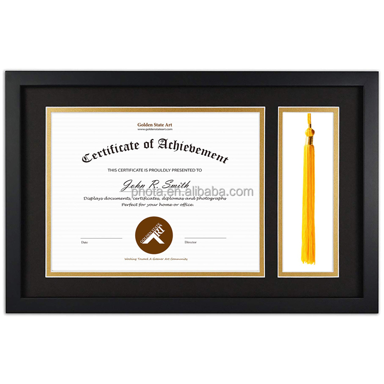 Hot selling 8.5x11 College University Graduation Theme Certificate Wooden Shadow Box diploma Frame