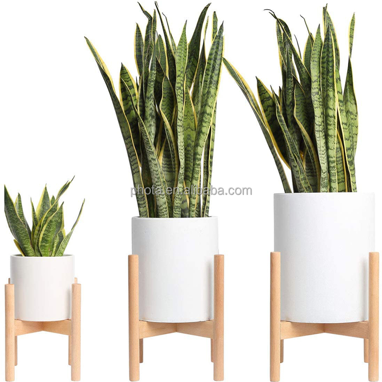 Wood Stand 3 Pack Indoor Plant Stands - Wooden Flower Pot Holders (Small, Medium & Large)