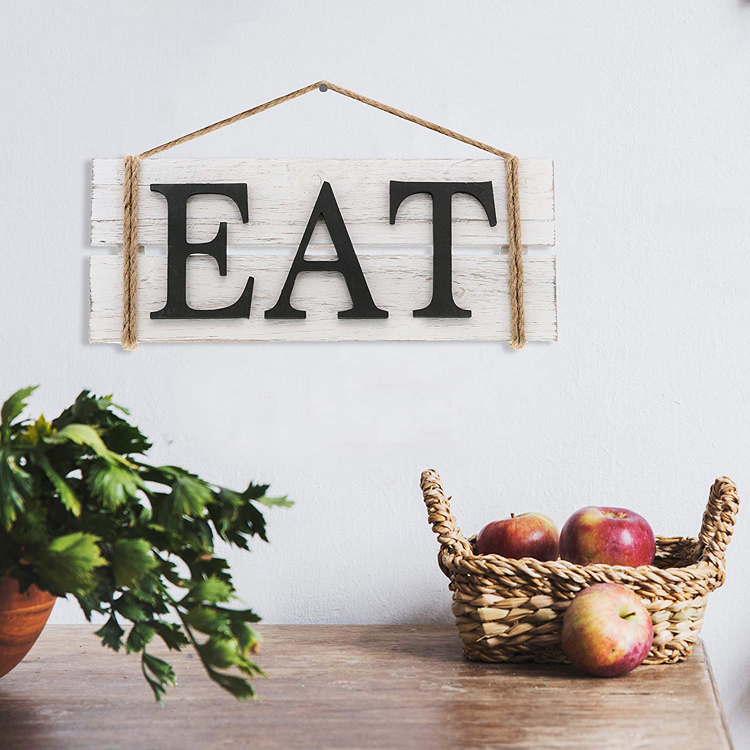 Wall Decor Wall Art Sign Eat Wood Rustic Farmhouse Country Kitchen and Home Home Decoration Painted Letters Europe Accepatble
