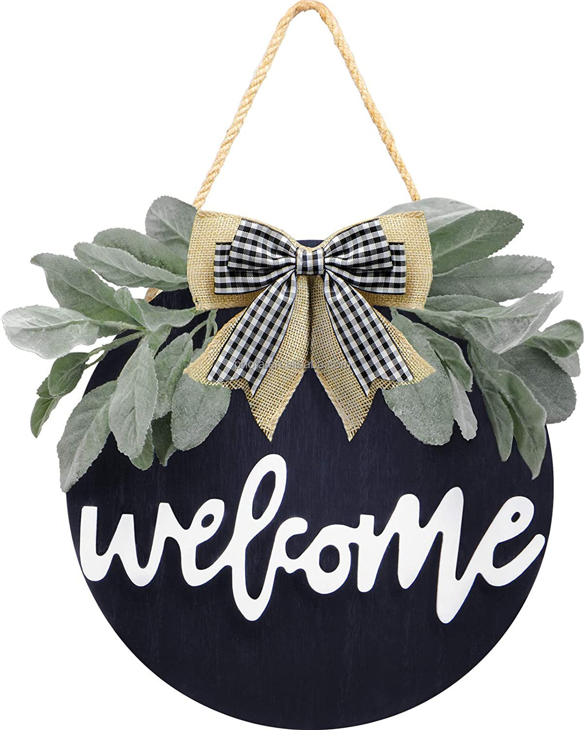 Welcome Home Sweet Home Sign for Front Porch Door Decor Farmhouse Wreath Sign