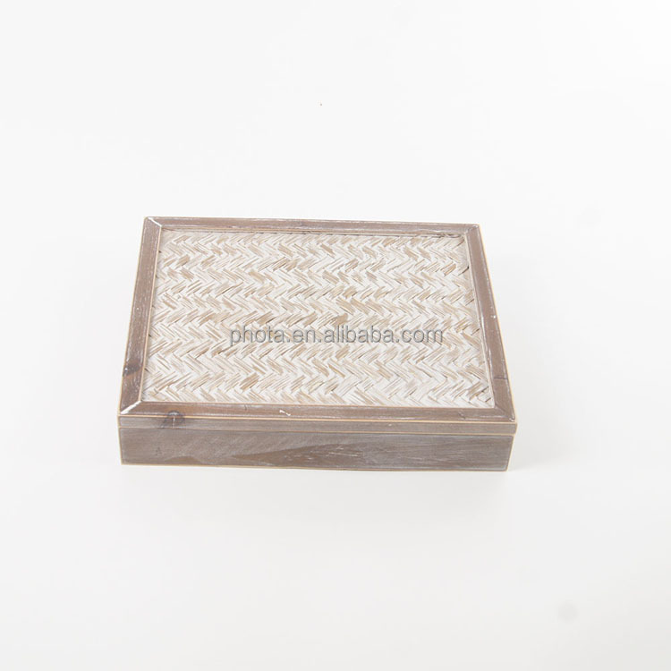 Wholesale Customized Logo Vintage Handmade Wood bamboo weaving Craft Box For Jewelry
