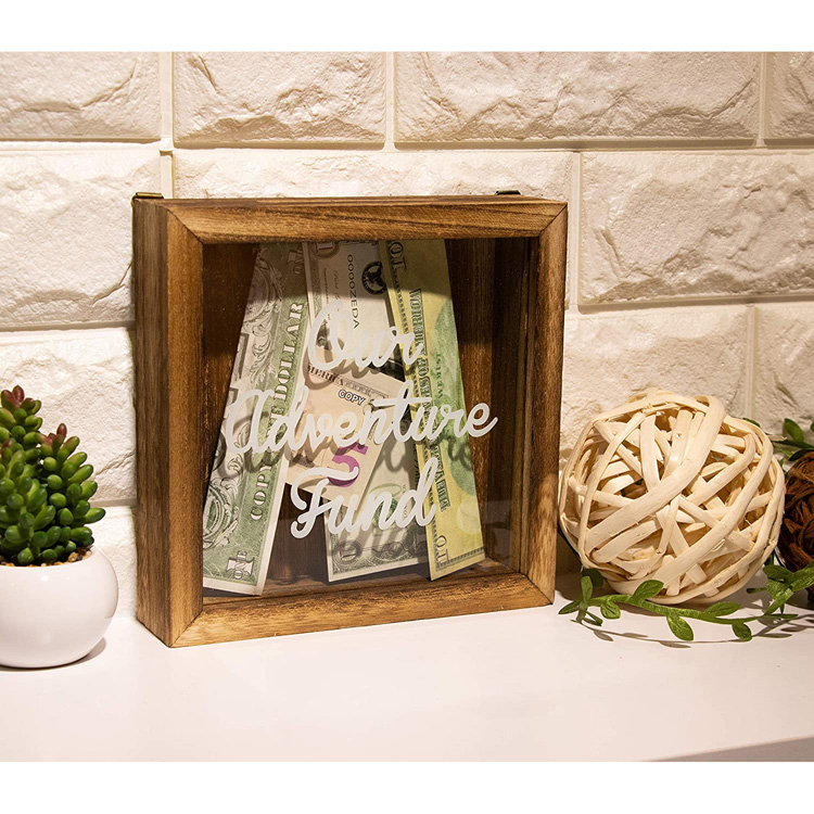 High quality 7x7inch wood and glass shadow boxes