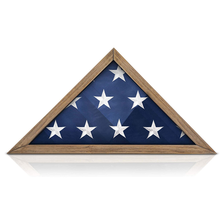 Solid Wood Military Flag Display Case 9.5x5 Inch Wall Mounted Flag Frame Rustic Home Decoration Painted Box & Case Paulownia