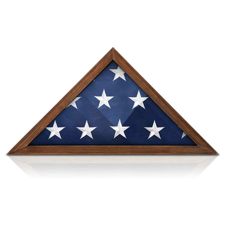 Solid Wood Military Flag Display Case 9.5x5 Inch Wall Mounted Flag Frame Rustic Home Decoration Painted Box & Case Paulownia