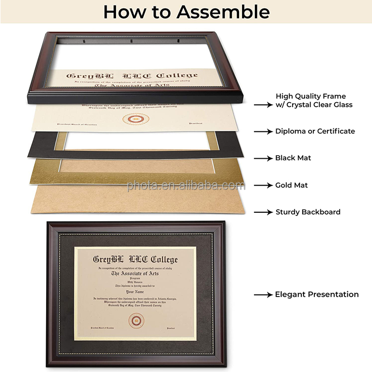 Phota 11x14 Diploma Frame 2 Pack Great for Degrees  No Glass Strong Shatterproof HD Acrylic