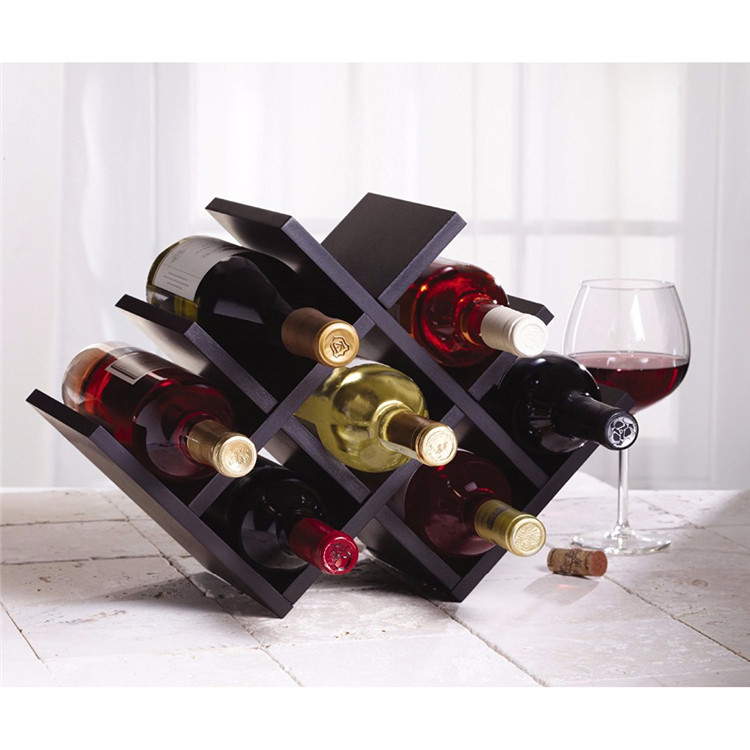 Hot selling 8 bottle bar wine rack wood wine holder