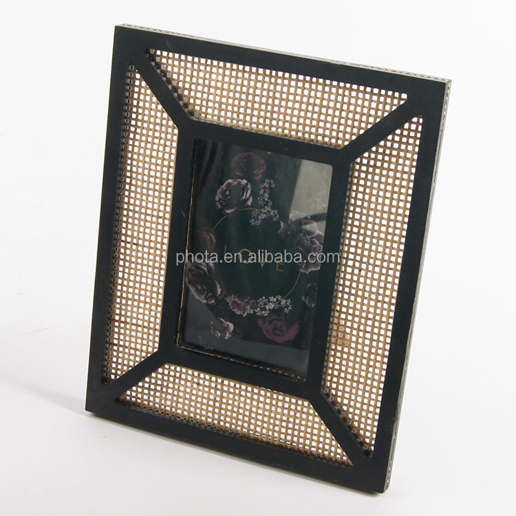 High quality 5x7 photo frame Wood Customized Antique Rattan