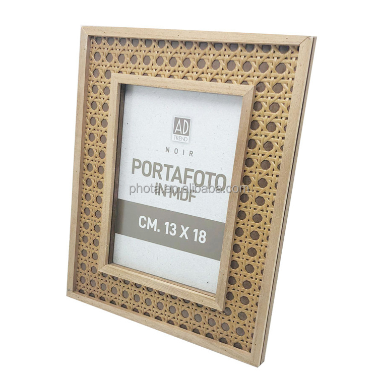 High quality 5x7 photo frame Wood Customized Antique Rattan