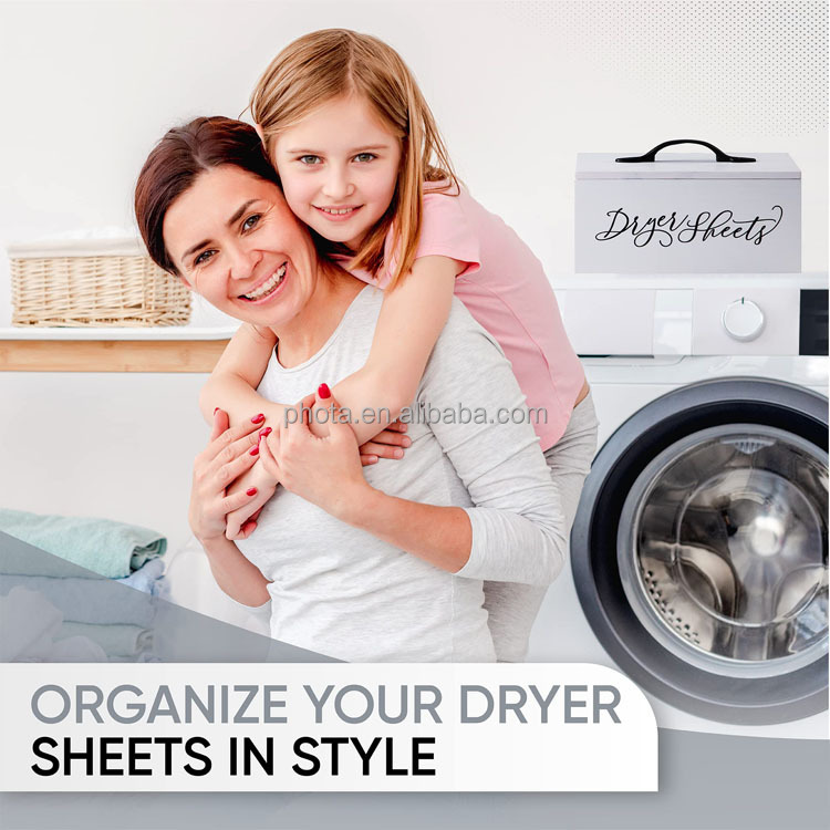 Dryer Sheet Container with Lid for Laundry Room Organization