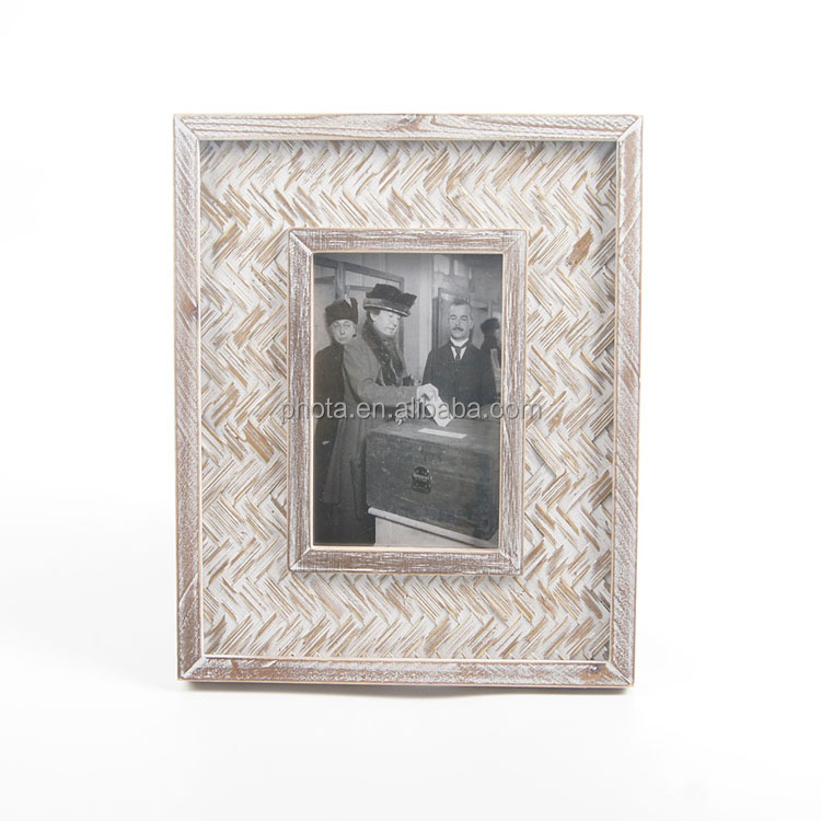 Rattan Photo Frame Picture High Quality 8x10" Home Decoration Wood Bamboo Weaving