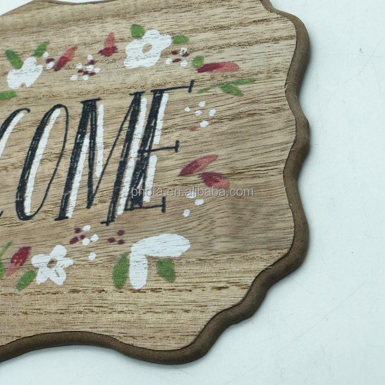 Factory Wholesale Welcome Sign Front Door Decoration Rustic Wood Wreaths Wall Hanging