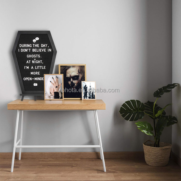 Coffin Letter Board Gothic Changeable Letter Board for Table Top or Wall Gothic Decor for Home Office Bistro and School 17x11