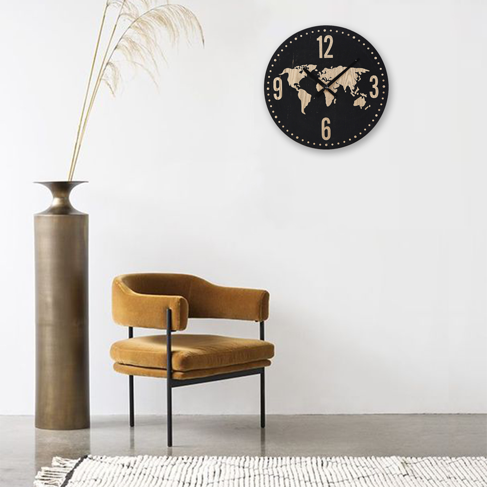 Phota World map wall clock