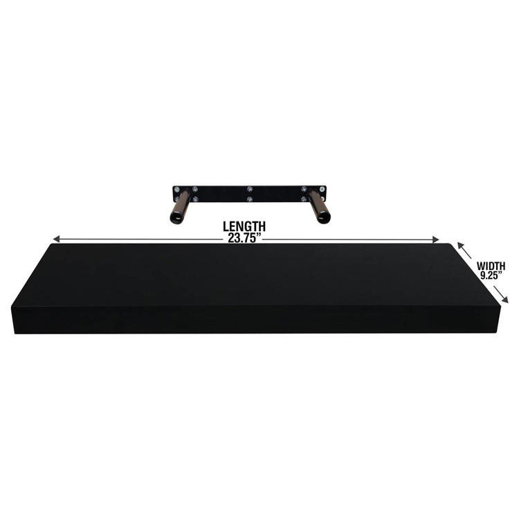 PHOTA Wholesale High Quality Black Wooden Wall Shelf Wood Wall Floating Shelf
