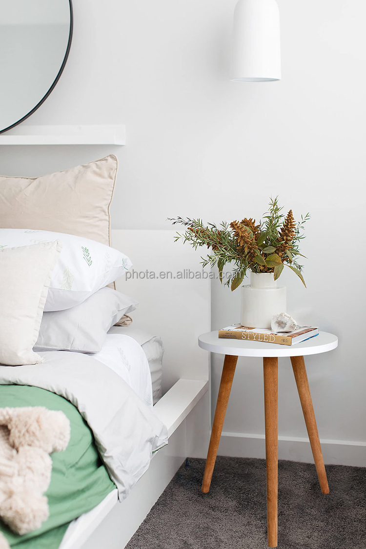 Phota  Natural MDF Wooden Pine  Living Room Round Nesting Side Scandinavian Coffee Table