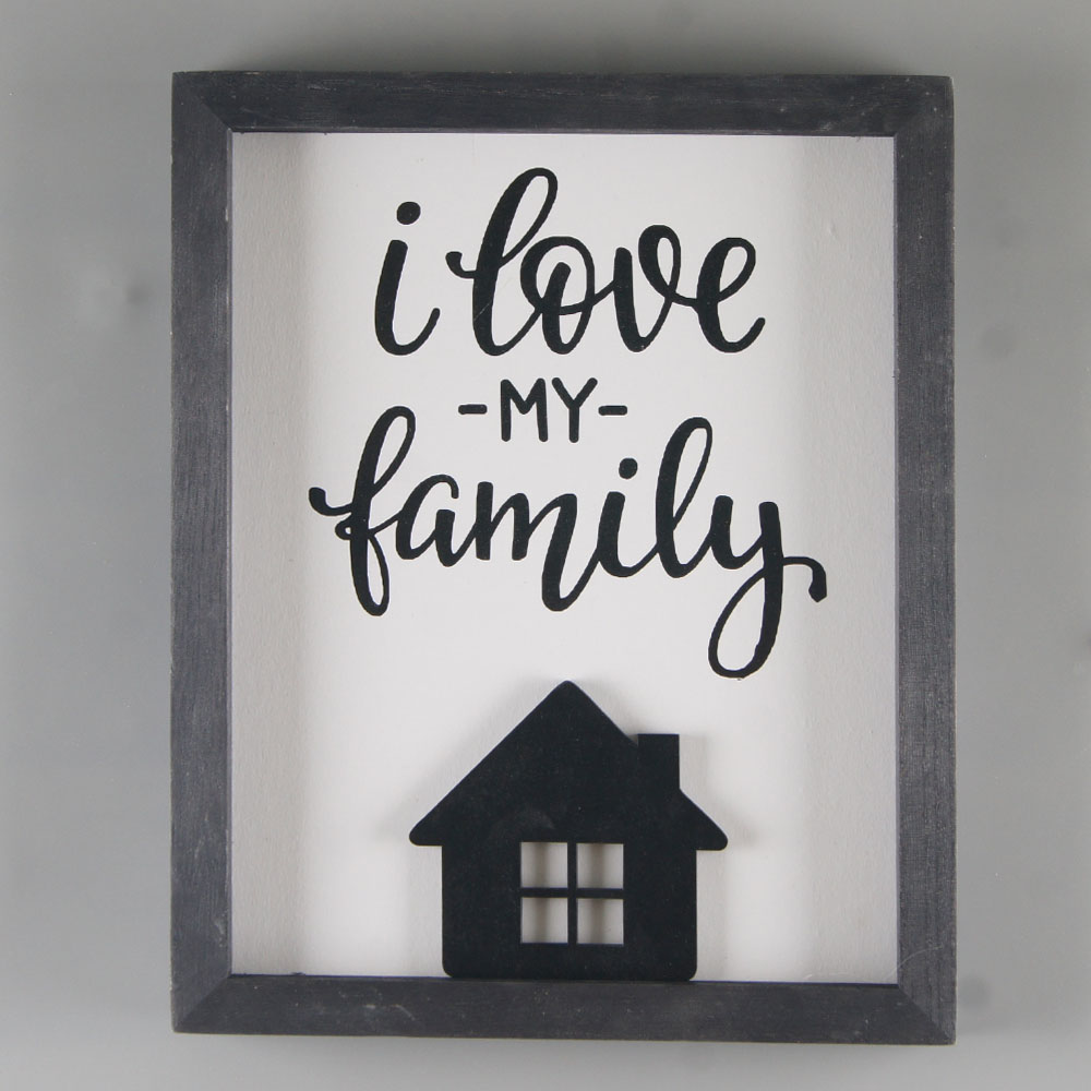 Wood Sign for Home Decor I Love My Family