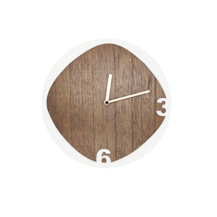 Popular 11inch Brown Round Wood Wall Clock For Home Decoration