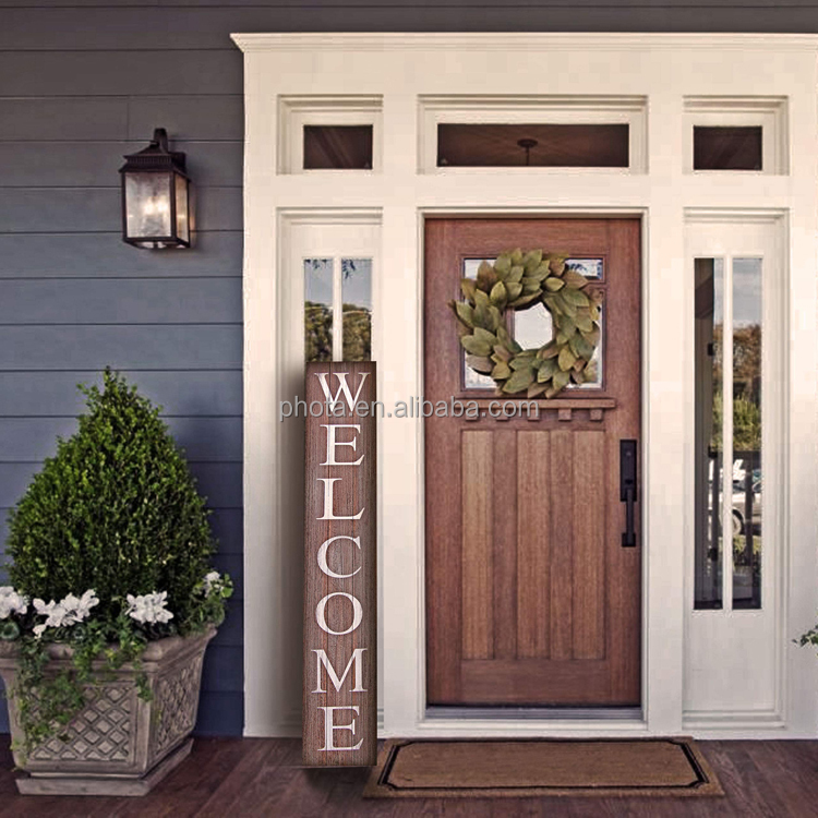 Welcome Sign for Front Door Vertical Wooden Outdoor and Indoor Welcome Home Decor Sign Wall Decorations