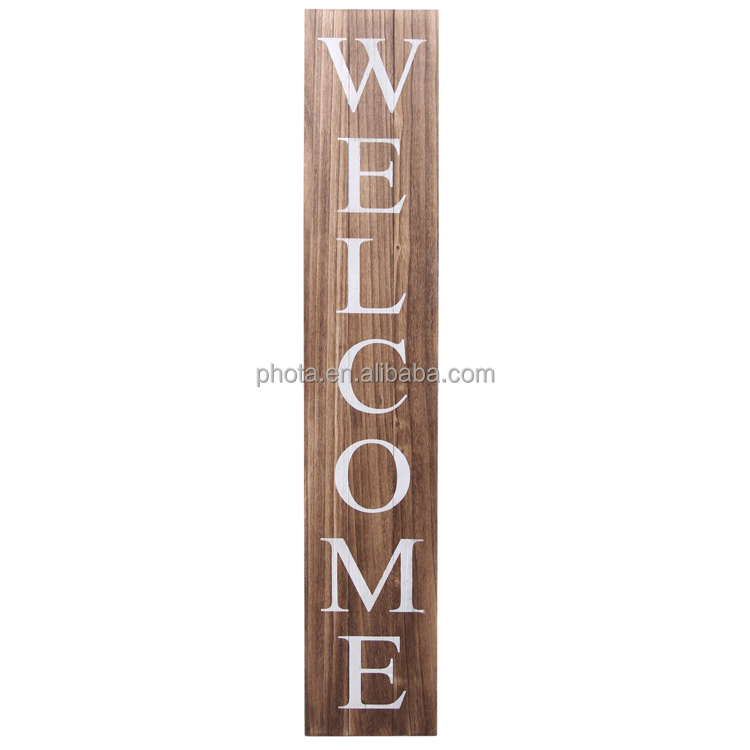 Welcome Sign for Front Door Vertical Wooden Outdoor and Indoor Welcome Home Decor Sign Wall Decorations
