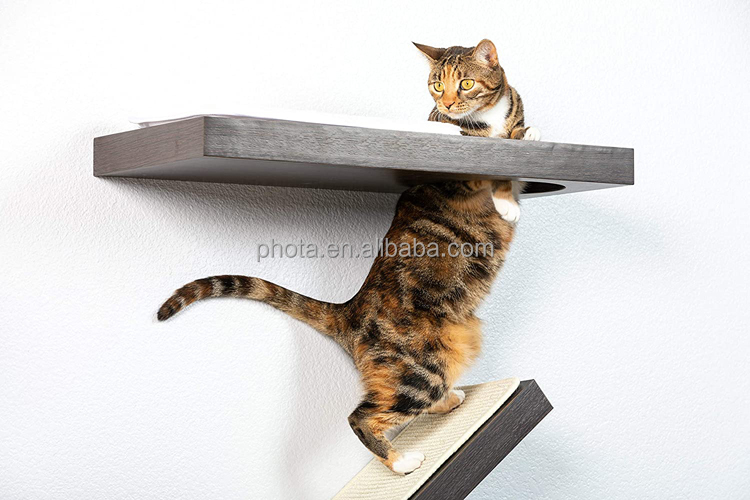 Phota Cat Climbing Wall Shelves - Sisal Surfaces for cat Scratching & Plush to Lounge, Neutral Design & Color Tones
