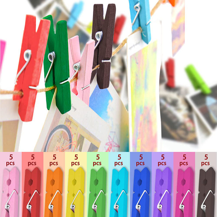 2.9inch 10 Color Clothes Pins for Clip Pictures Photos Decorative