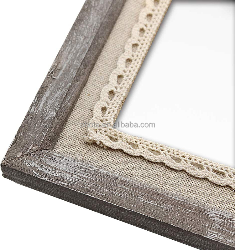 Rustic Love Picture Frame 4x6 White Heart Cute Burlap Distressed Wood Photo Frames