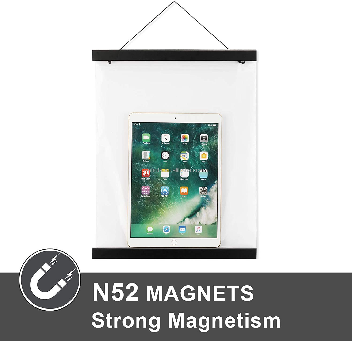 Magnetic Teak Poster Frame Hanger 12x16 12x18 12x24 Magnet Poster Frame for Posters