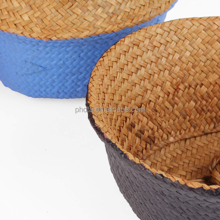 Amazon hot sale changeabled Woven Seagrass Belly Basket for Storage