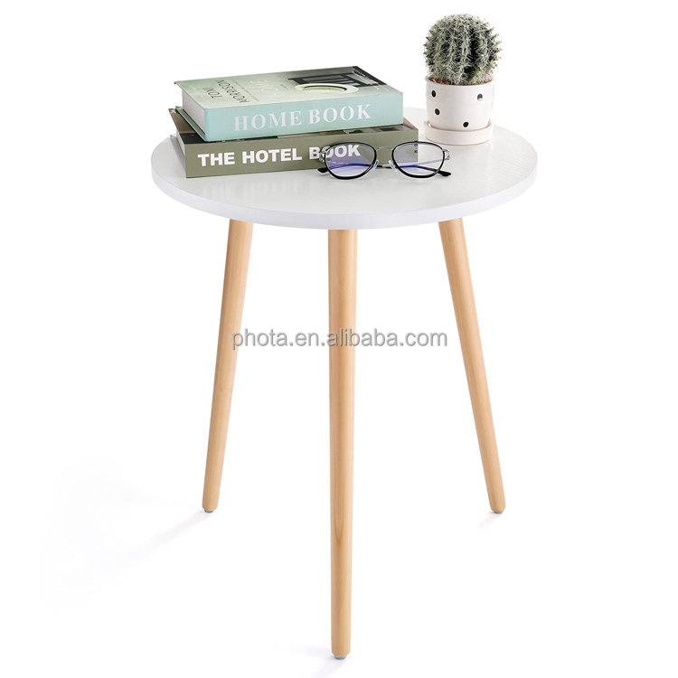 Round  Modern Home Decor Coffee Tea End Table for Living Room Easy Assembly