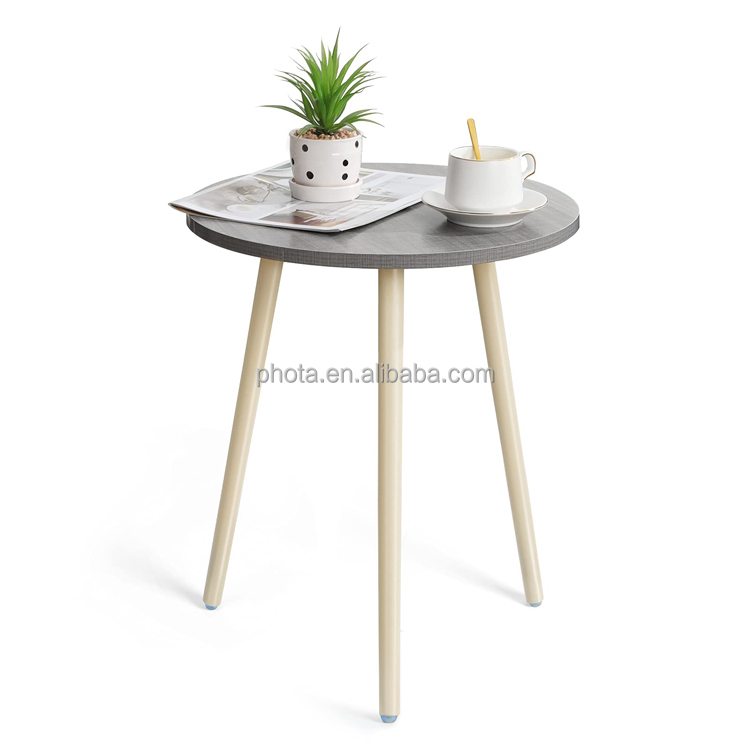 Round Modern Home Decor Coffee Tea End Table for Living Room Easy Assembly