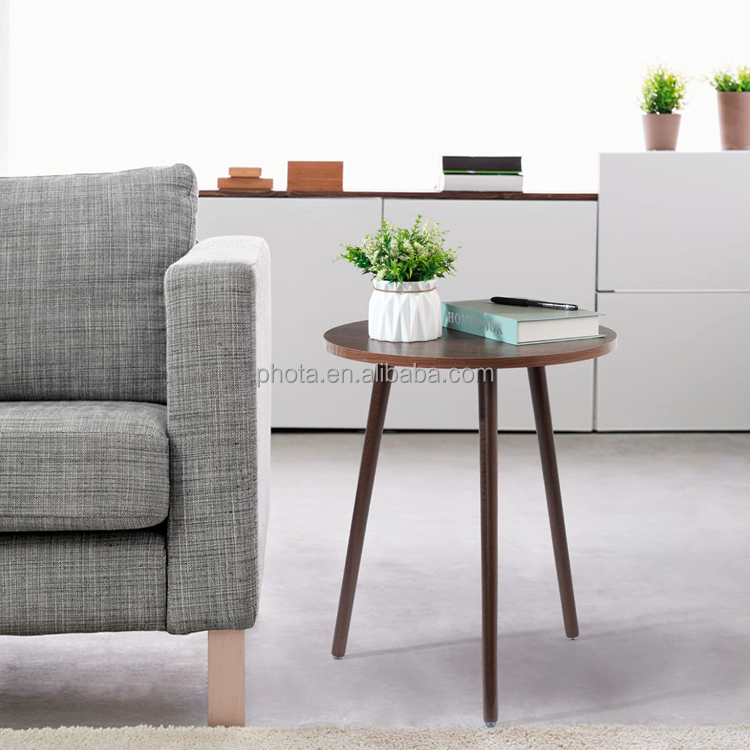 Round Modern Home Decor Coffee Tea End Table for Living Room Easy Assembly