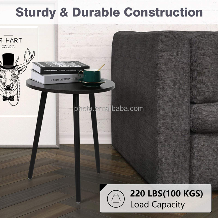 Round Modern Home Decor Coffee Tea End Table for Living Room Easy Assembly