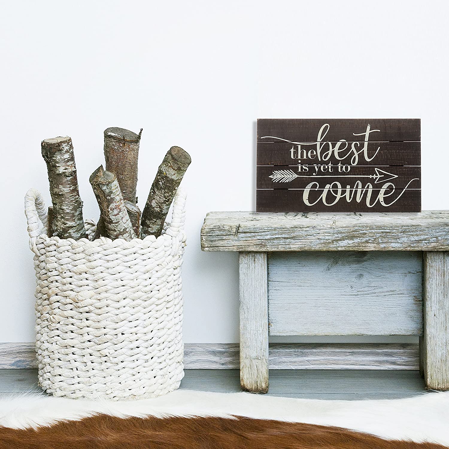 The Best Is Yet To Come Rustic Wood Hanging Sign Decorative Wall Decor